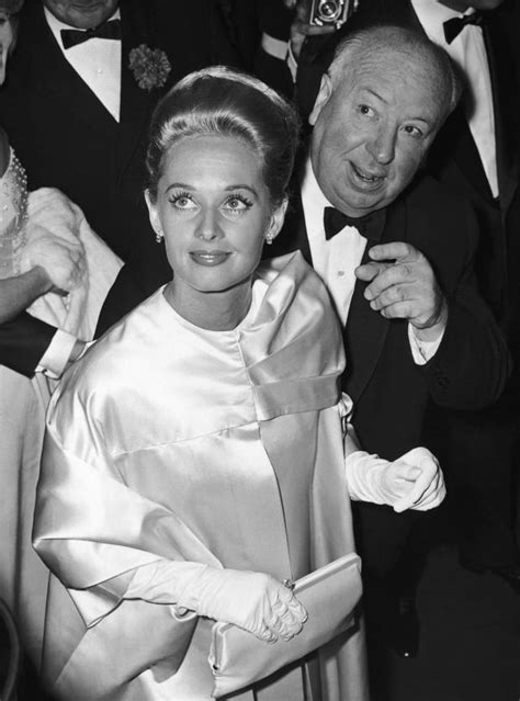 Tippi Hedron and Alfred Hitchcock attend the screening of The Birds at Cannes Film Festival in ...