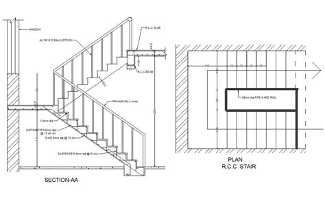 staircase CAD Drawing - Cadbull