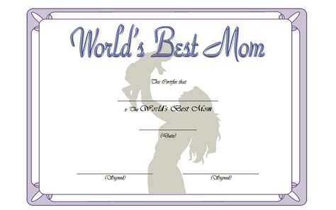 World's Best Mom Certificate Template FREE Printable 3 | Two Package ...