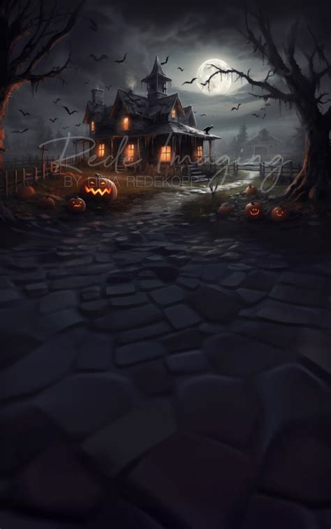 Kate Sweep Halloween Haunted House Backdrop Designed by Lidia Redekopp