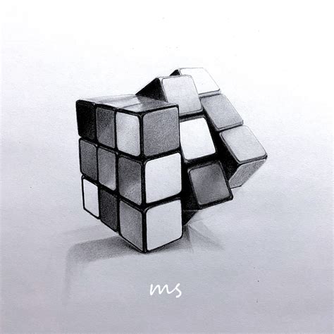 Realistic Rubik's Cube Drawing