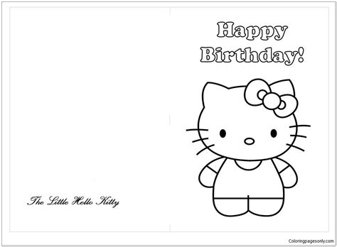 Coloring Pages Hello Kitty Birthday / Hello Kitty Holds Birthday Cake ...