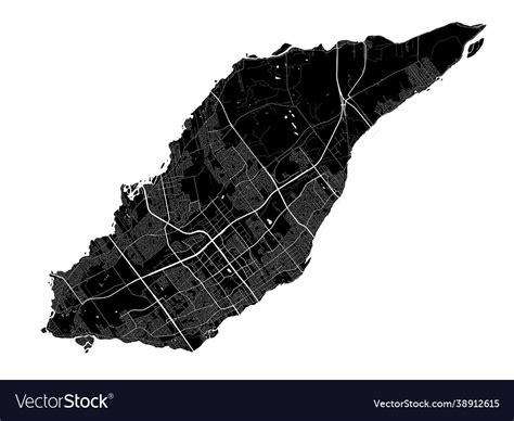 Laval map detailed black map city poster Vector Image