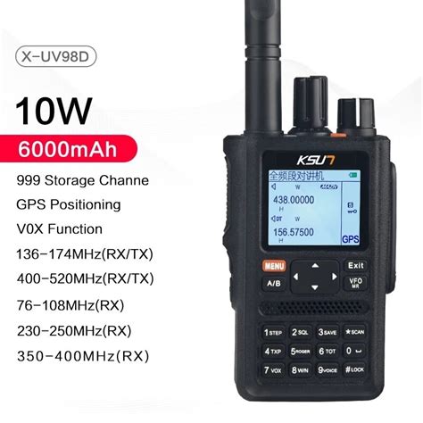 Ksun x-uv98d 10w walkie-talkie full screen gps positioning display multi-function handheld ...