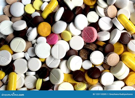 Medication Tablets are Capsized on the Table Stock Image - Image of ...