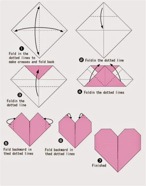 printable instructions for origami heart ~ easy origami kids