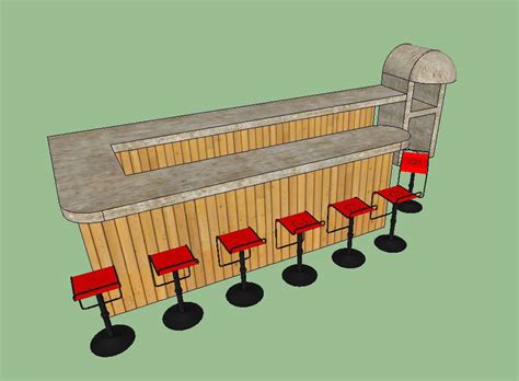 3D Bar Counter Table Design Sketch Up File - Cadbull