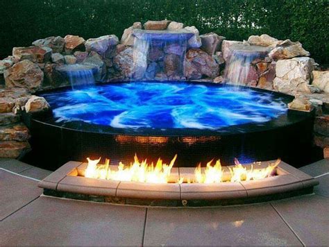 Best hot tub design with fireplace | Hot tub backyard, Hot tub outdoor ...