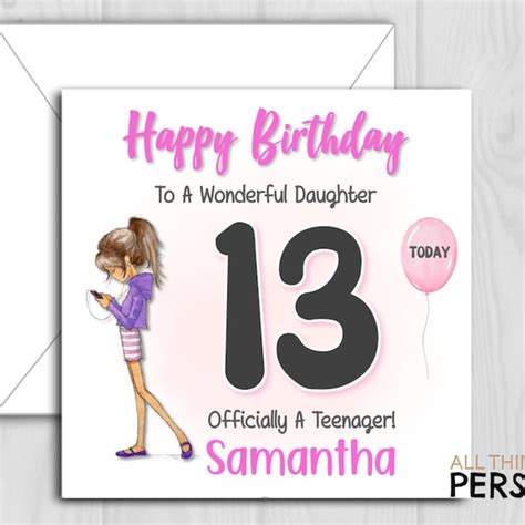 13th Daughter Birthday Card - Etsy Singapore