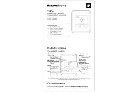 Honeywell T4 pro Series Thermostat Manual - ManualsBooks