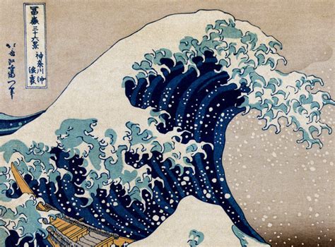 Japanese Art Hokusai Under the great wave off Kanagawa 1832 Vintage ...