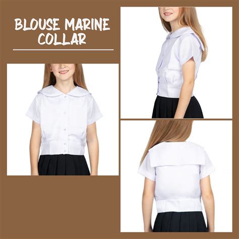 BLOUSE MARINE COLLAR PLAIN WHITE SCHOOL UNIFORM FOR GIRLS (GOOD QUALITY) | Lazada PH