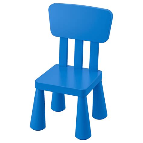 MAMMUT children's chair, indoor/outdoor/blue - IKEA