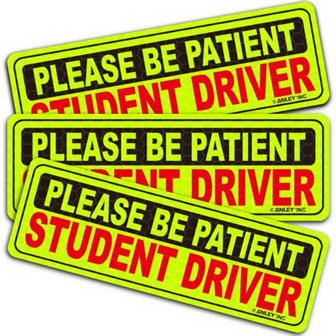 ANLEY Reflective Student Driver Magnetic Car Signs - Please Be Patient ...