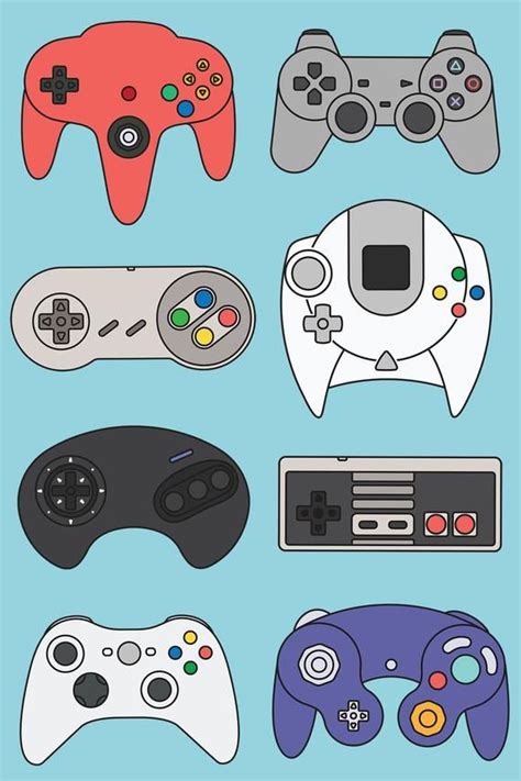 Videogame Controllers Retro Minimalist Nintendo Sega - Etsy UK | Game ...