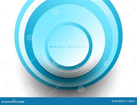 Blue White Abstract Minimal Background with Circles Stock Vector - Illustration of curve ...