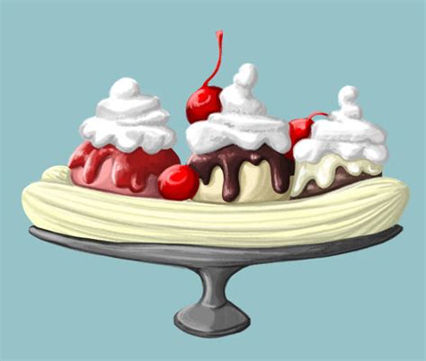 Banana Split Illustrations, Royalty-Free Vector Graphics & Clip Art - iStock