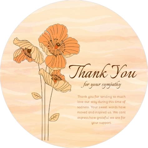 Orange Blooming Flowers Sympathy Card | Sympathy Thank You Cards