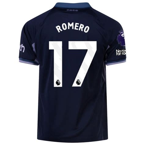 Nike Tottenham Cristian Romero Away Jersey w/ EPL + No Room For Racism ...