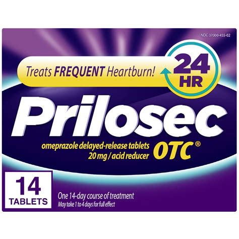 Buy Prilosec OTC, Omeprazole Delayed Release 20mg, Reducer, Treats Frequent Heartburn for 24 ...