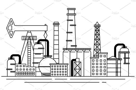 Petrochemical Industry Concept | Object Illustrations ~ Creative Market