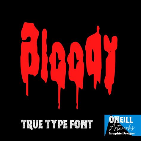 Bold Bloody Font Halloween Font TTF Creepy Text Style With | Etsy