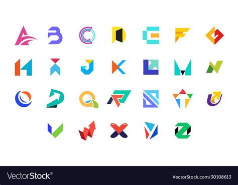 Collection letter a to z logo Royalty Free Vector Image