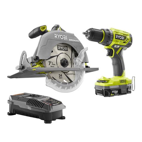 RYOBI 18 Volt ONE+ Lithium-Ion Cordless Brushless Combo Kit (2-Tool)