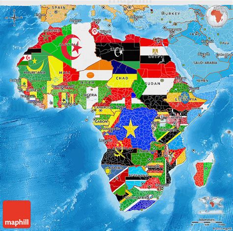 Map Of Africa With Country Flags - Map of world