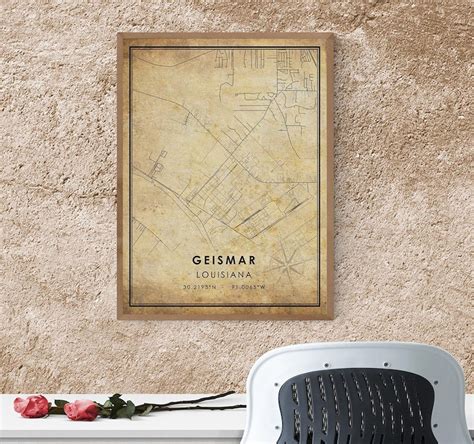 Geismar Map Print Geismar Map Louisiana Map Art Geismar | Etsy