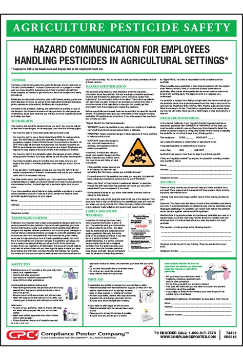 Agriculture Pesticide Safety Poster - Compliance Poster Company