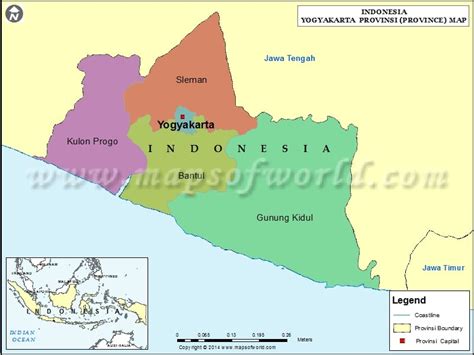 Yogyakarta Map, Map of Yogyakarta Province, Indonesia