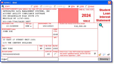 1098-E Software to Create, Print & E-File IRS Form 1098-E