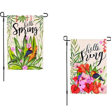 Spring Welcome Garden Flag,Seasonal Garden Flags,Double Sided 12 x 18 ...