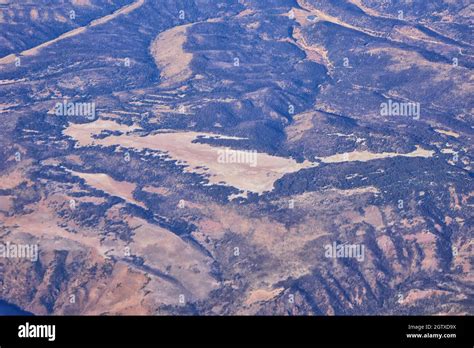 Aerial View Of Arid Landscape Stock Photo - Alamy