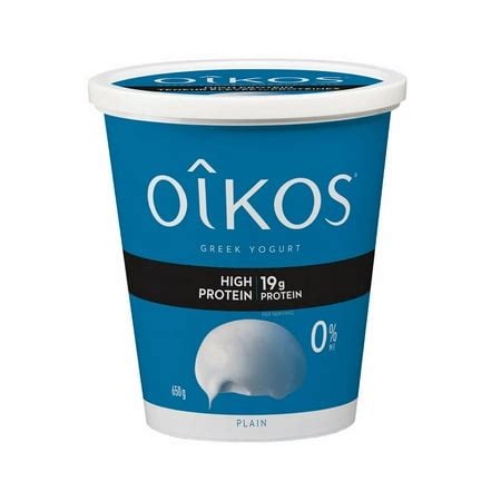 Oikos Fat Free Greek Yogurt, High Protein, Plain, 0% M.F., 650g Greek Yogurt Tub - Walmart.ca