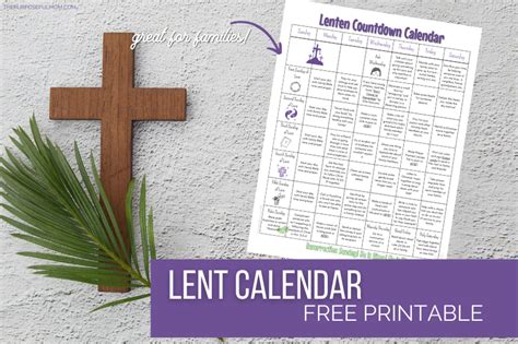 Free Printable Lent Calendar 2024 - The Purposeful Mom