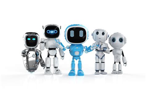 Premium Photo | Group of robotic assistants or artificial intelligence robots