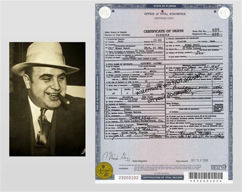 Al Capone Photo + DEATH CERTIFICATE Chicago Prohibition Gangster Mobster | #4553779858