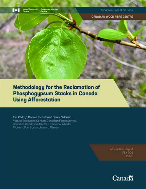 Methodology for the Reclamation of Phosphogypsum Stacks in Canada Using ...