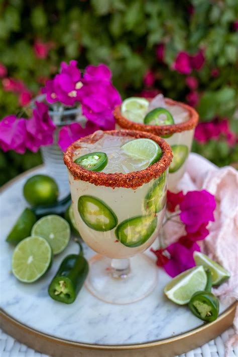 Spicy Jalapeno Margarita Recipe with Chamoy and Tajin Rim | Jalapeno ...