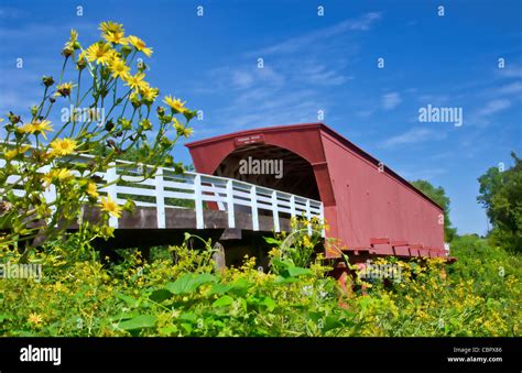 Winterset Iowa bridge famous Bridges of Madison County and Roseman Bridge Stock Photo - Alamy