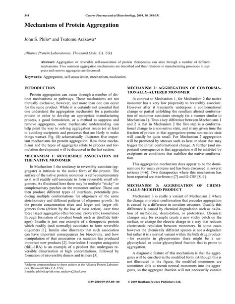 (PDF) Mechanisms of Protein Aggregation