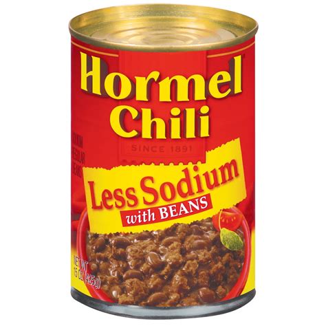 HORMEL 25% Less Sodium With Beans Chili 15 OZ CAN - Walmart.com - Walmart.com