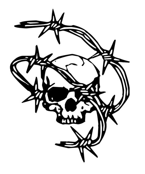 skull and barbed wire clipart | Barbed wire tattoos, Tattoo design drawings, Tattoo designs