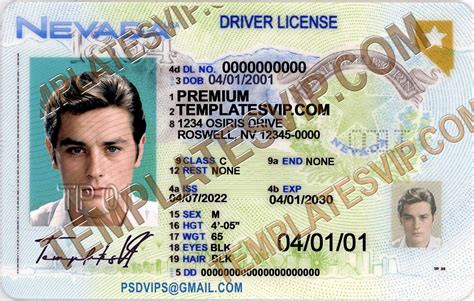 Nevada (NV) – Drivers License PSD Template Download 2022 – Templates ...