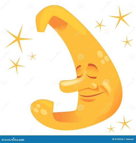 Moon character stock vector. Illustration of stars, nighttime - 8140336