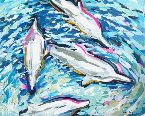 PRINT on Paper or Canvas, dolphins - Etsy