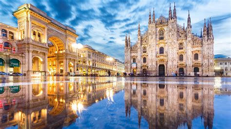 #italy #arch #puddle #lombardy #milan #europe #building #cathedral # ...