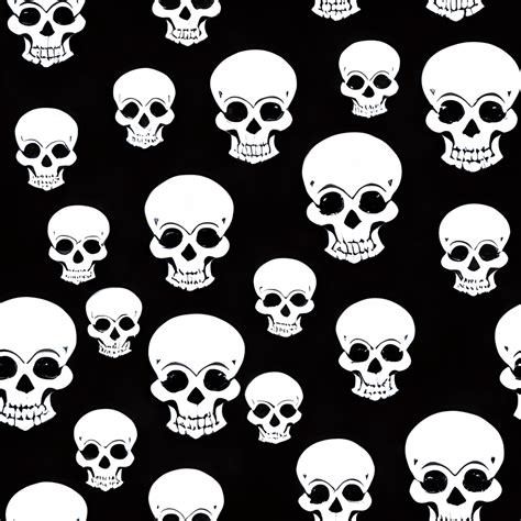 Black and White Skull Pattern Graphic · Creative Fabrica